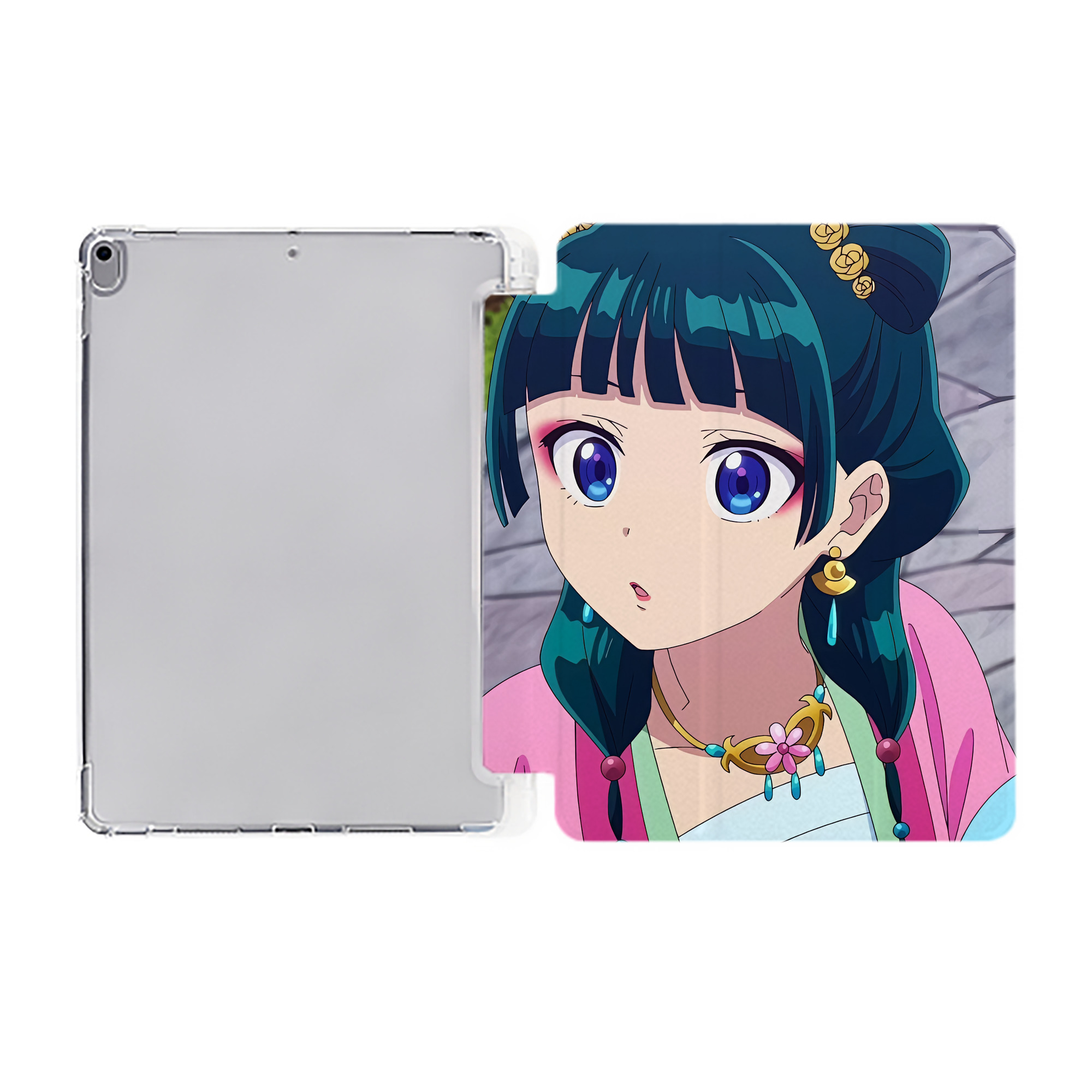（画像用） 薬屋のひとりごと The Apothecary Diaries IPad ケース ペン収納付き 三つ折りスタンド PUレザー×シリコン 対応機種9.5/10.5/10.9インチ